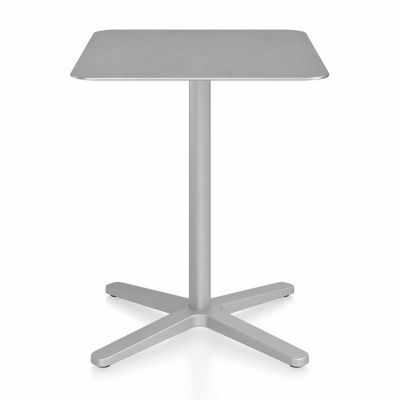 Emeco 2 Inch X Base Cafe Table - Color: Silver - 2INCHCT2430XALU