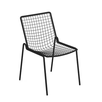 emu Rio R50 Outdoor Stacking Side Chair Set of 4 - Color: Black - E790-24