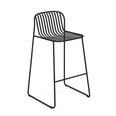 emu Riviera Outdoor Stacking Barstool Set of 2 - Color: Black - E436-24