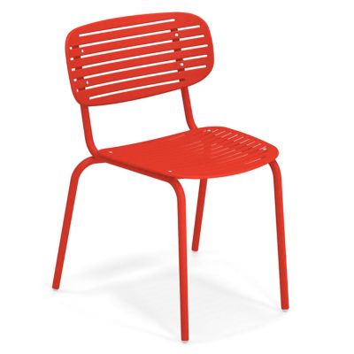 emu Mom Outdoor Stacking Side Chair Set of 4 - Color: Red - E639-50