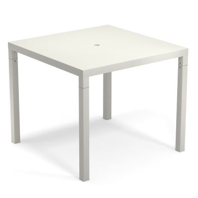 emu Nova Outdoor Bistro Table with Umbrella Hole - Color: White - E859WH-23