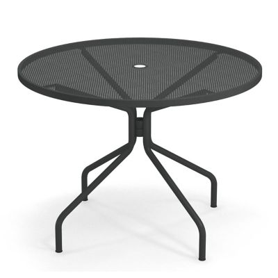 emu Cambi Outdoor Round Bistro Table with Umbrella Hole - Color: Black - Si