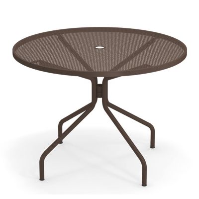 emu Cambi Outdoor Round Bistro Table with Umbrella Hole - Color: Bronze - S