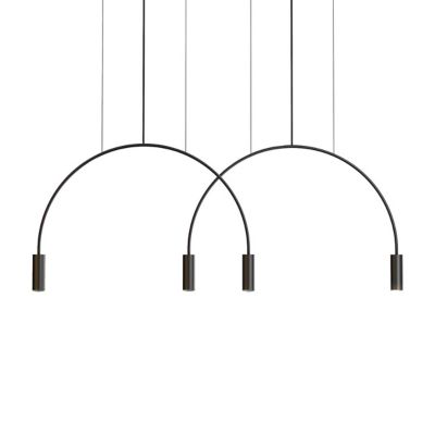 Estiluz Volta L73.2D LED Linear Chandelier - Color: Black - Size: 4 light -