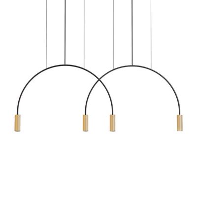 Estiluz Volta L73.2D LED Linear Chandelier - Color: Black - Size: 4 light -