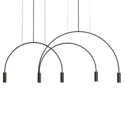 Estiluz Volta L78.1D1T LED Linear Chandelier - Color: Black - Size: 5 light