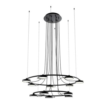 Estiluz Aro 2-Tier LED Chandelier - Color: Black - Size: 12 light - 1135422