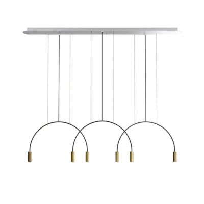 Estiluz Volta L165.3D LED Linear Chandelier - Color: Gold - Size: 6 light -