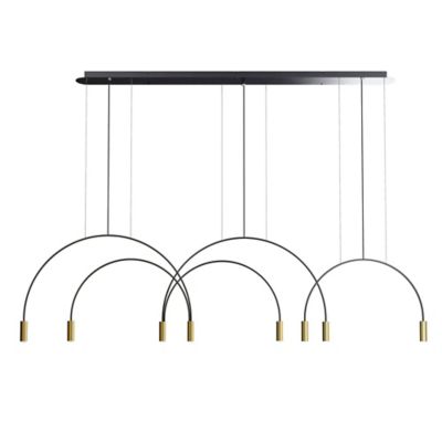 Estiluz Volta L165.1D.2T-W LED Linear Chandelier - Color: Gold - Size: 8 li