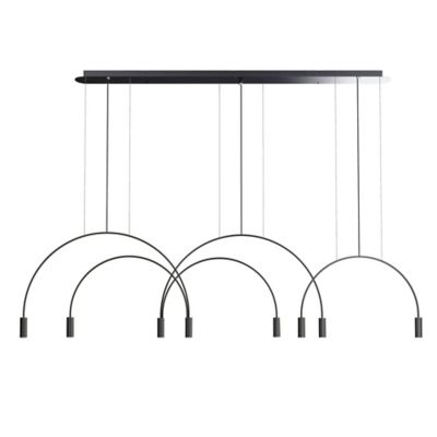 Estiluz Volta L165.1D.2T-W LED Linear Chandelier - Color: Black - Size: 8 l