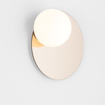 Estiluz Circ Small Round Mirror LED Wall Sconce - Color: Grey - 037022370_1