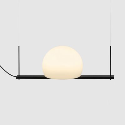 Estiluz Circ LED Single Linear Chandelier Light - Color: Black - 113924260_