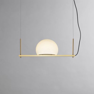 Estiluz Circ LED Single Linear Chandelier Light - Color: Gold - 113924260_1