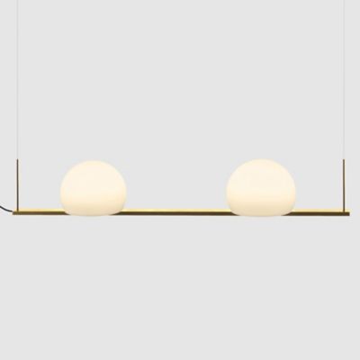 Estiluz Circ LED Double Linear Chandelier - Color: Gold - Size: 2 light - 1