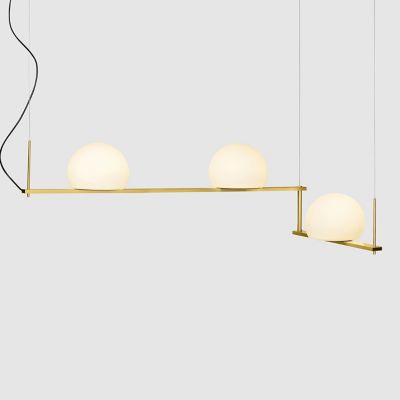 Estiluz Circ LED Triple Linear Chandelier - Color: Gold - Size: 3 light - 1