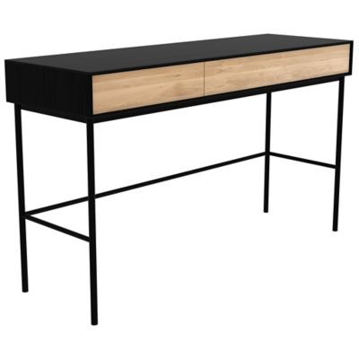 Ethnicraft Oak Desk - 2 Drawers - Color: Black - 51478