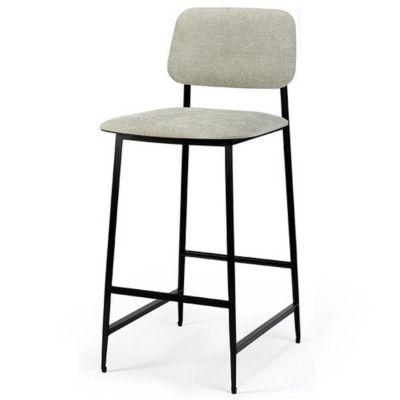 Ethnicraft DC Stool with Backrest - Color: Grey - Size: Counter - 60081