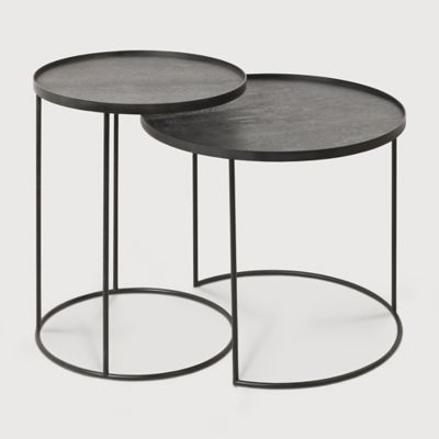 ETH2419607 Ethnicraft Tray Side Table Set - Color: Black - Si sku ETH2419607