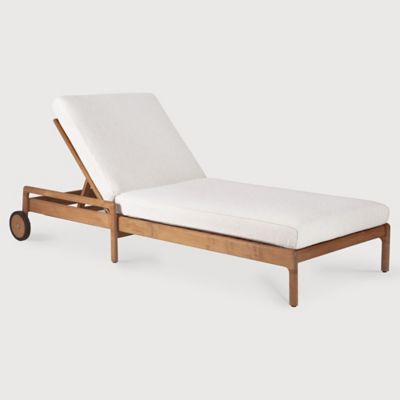 Ethnicraft Jack Outdoor Adjustable Lounger with Cushion - Color: Beige - 10