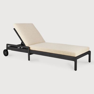 Ethnicraft Jack Outdoor Adjustable Lounger with Cushion - Color: Black - 10