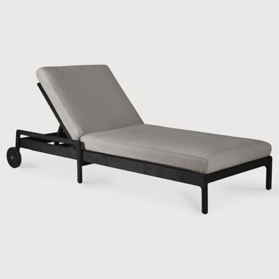 Ethnicraft Jack Outdoor Adjustable Lounger with Cushion - Color: Black - 10