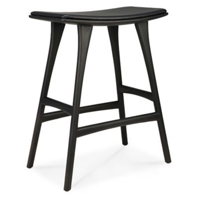 Ethnicraft Osso Upholstered Counter Stool - Color: Black - 53051