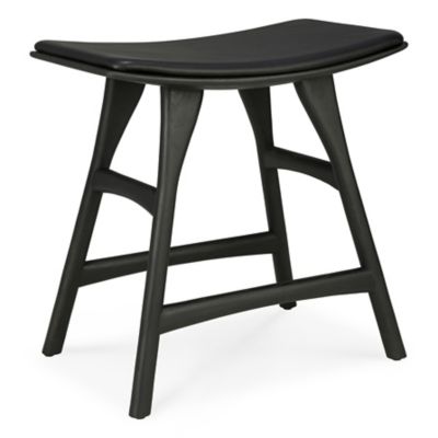 Ethnicraft Osso Upholstered Stool - Color: Black - 53048