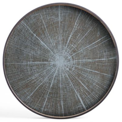 Ethnicraft Slice Round Wooden Tray - Color: White - Size: Large - 20378