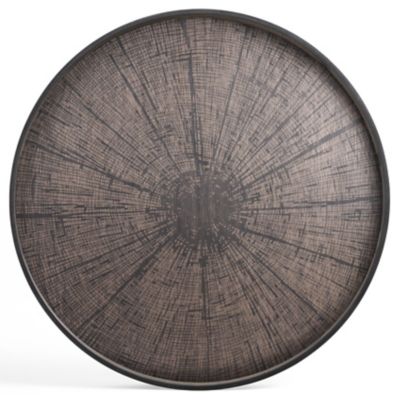 Ethnicraft Slice Round Wooden Tray - Color: Black - Size: Large - 20379