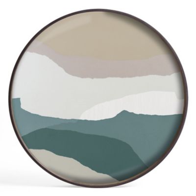 ETH2468218 Ethnicraft Wabi Sabi Round Glass Tray - Color: Blu sku ETH2468218