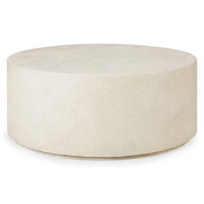 Ethnicraft Elements Round Coffee Table - Color: White - Size: Large - 26415