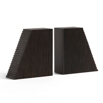 ETH2471541 Ethnicraft Grooves Book Ends - Color: Black - 2977 sku ETH2471541