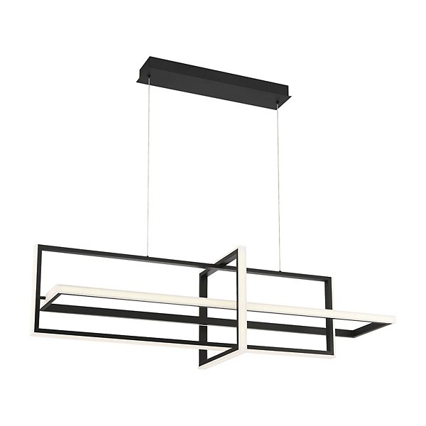 Huxe Piazza LED Linear Chandelier Light - Color: Black - Size: Large