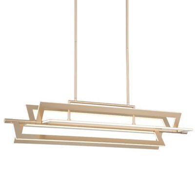 Huxe Umbra LED Linear Chandelier Light - Color: Gold