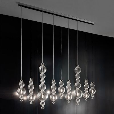 Evi Style San Marco Linear Chandelier Light - Color: Clear - Size: Medium -