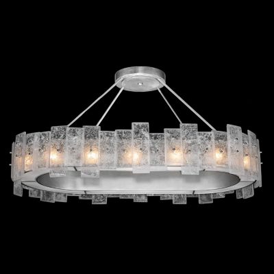 Fine Art Handcrafted Lighting Lunea Oblong Chandelier - Color: Silver - Siz