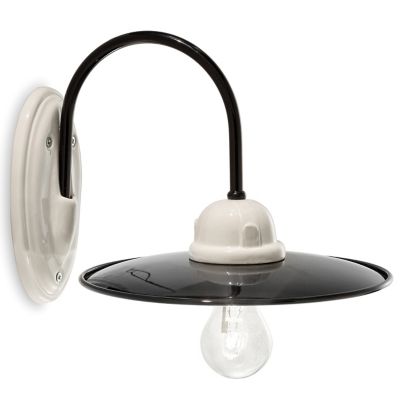 Ferroluce B&W Arched Wall Sconce - Color: Black - Size: 1 light - C001