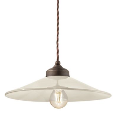 Ferroluce Retro Ceramic Pendant Light - Color: White - Size: 13.8  - C16