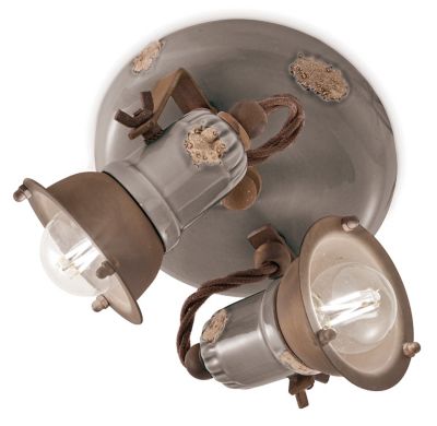 Ferroluce Loft Semi-Flushmount Light - Color: Grey - Size: 2 light - C1678-