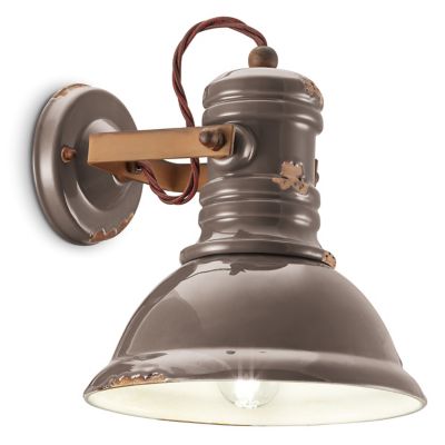 Ferroluce Industrial Bracket Wall Sconce - Color: Grey - Size: 1 light - C1