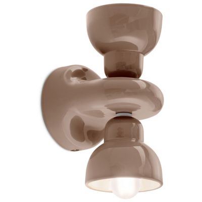 Ferroluce Berimbau Double Wall Sconce - Color: Brown - Size: 2 light - C260