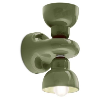 Ferroluce Berimbau Double Wall Sconce - Color: Green - Size: 2 light - C260