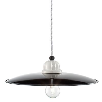 Ferroluce B&W C16 Pendant Light - Color: Black - Size: Large - C1612