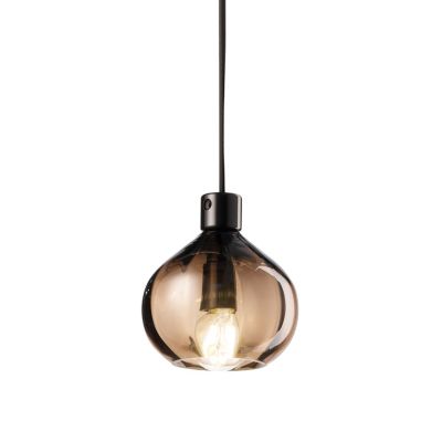 Ferroluce Afoxe Glass Mini Pendant Light - Color: Brown - Size: 1 light - C