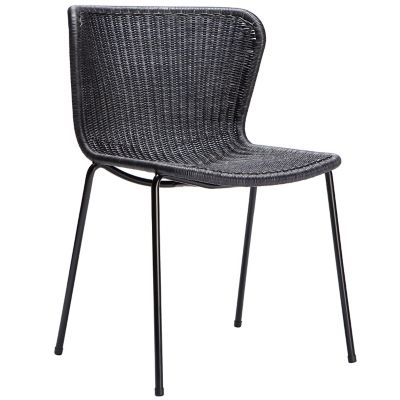 FeelGood Designs C603 Rattan Dining Chair - Color: Black - 603C102