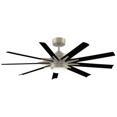 Fanimation Odyn Custom Ceiling Fan - Color: Nickel - Blade Color: Black Bla