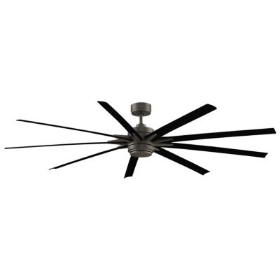 Fanimation Odyn Custom Ceiling Fan - Color: Grey - Blade Color: Black Blade