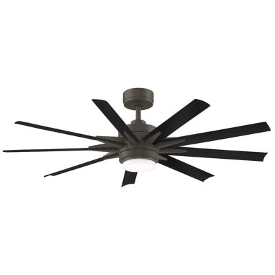 Fanimation Odyn Custom Ceiling Fan - Color: Grey - Blade Color: Black Blade