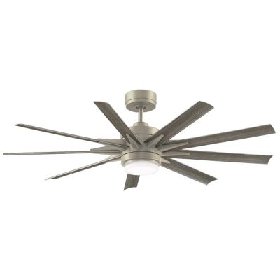 Fanimation Odyn Custom Ceiling Fan - Color: Nickel - Blade Color: Weathered