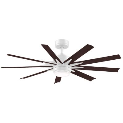 Fanimation Odyn Custom Ceiling Fan - Color: White - Blade Color: Dark Walnu